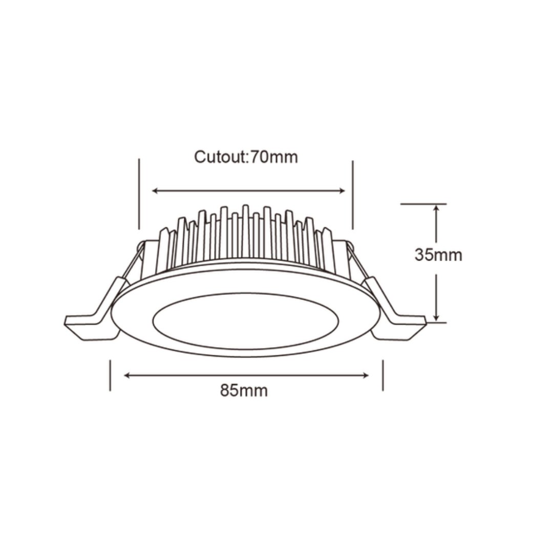 DL110S 10W Tri-Colour Dimmable Aluminium LED Mini Downlight 70mm Cut Out-LED downlight-COPY